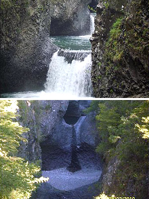 Rio Claro en eau et à sec.