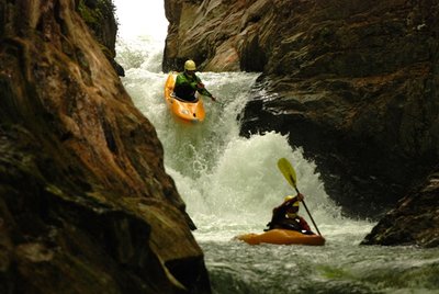 Clément Ledard dans la première gorge du Cors