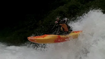 Gilles en mode decollage sur la derniere chute