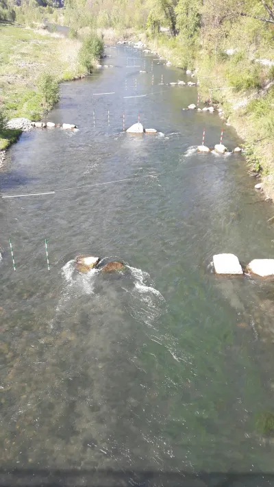 Depuis le pont, vers l'amont, après les travaux du printemps 2017