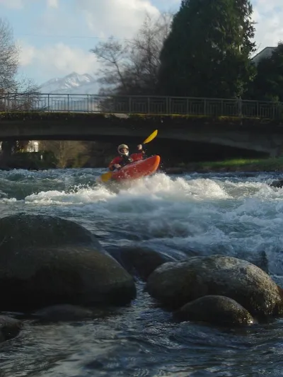 L'entrée du bassin de slalom.