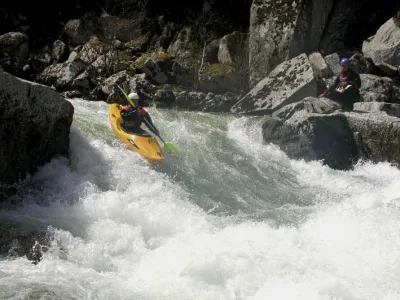 Corinne (CKCR Rhinau) sur la triple chute par bon niveau (avril 2003)