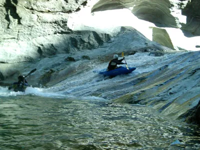 Taboggan juste avant la grande chute, sans aucun risque