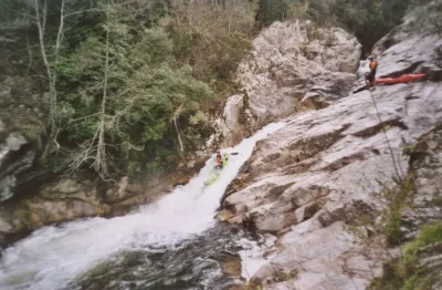 La glissière en sortie de l'infran qui suit la grande chute.