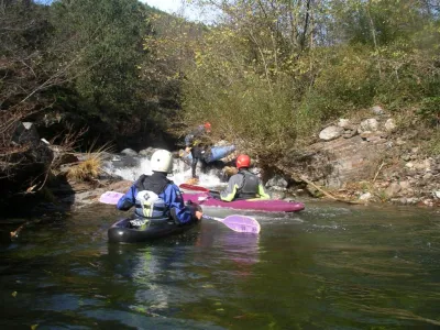 embarquement sur un petit afluent de la drobie.