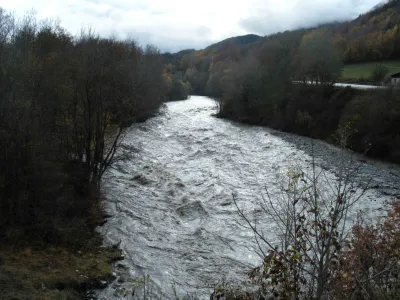 Le Drac en crue en novembre 2012 (on entendait les cailloux rouler sur le lit!!)