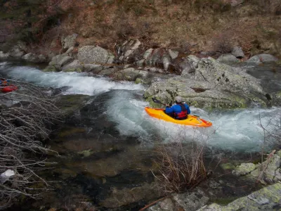 Sortie du S d'entrée dans la petite gorge du Pueylong.