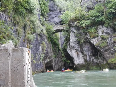 embarquement à la sortie des gorges
