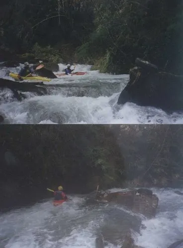 ancienne carcasse rouillée, sortie sur les berges du torrent depuis 2001.