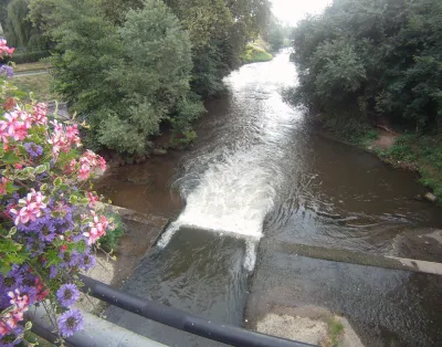 Vue du pont. Le rouleau est au premier plan.