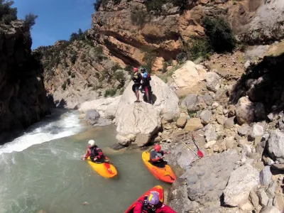 Dans la gorge, Beyo, Karim, Fifi, yann, moi, photo Chris  