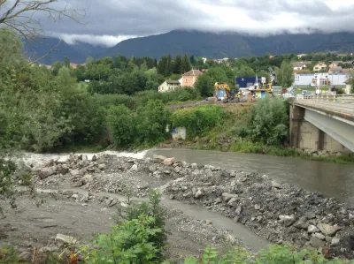 Des travaux en cours sur le Drac (photo: 08/08/2013)
