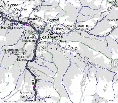 En rose : échelles de niveau d'après http://data.eau-adour-garonne.fr/