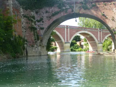 Les ponts de Mazères à l'arrivée 