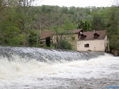 Barrage du moulin Le Pervendoux à 1.63m à Cubas