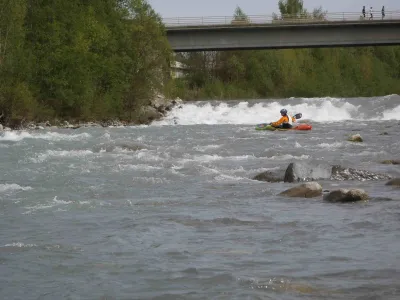 Le départ, en aval du pont de St Bonnet