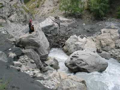 Micado au syphon final. Niveau bas pour le lac. Photos de Simon Levesques