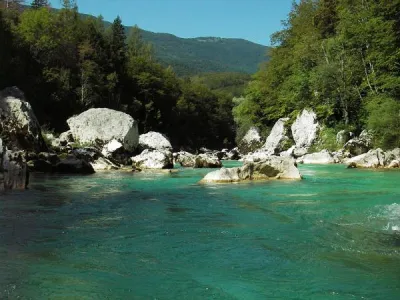 Le début de la gorge, près du parcours de slalom