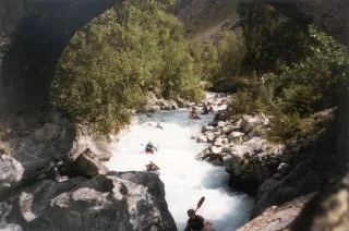 L'arrivée, sous le pont romain de Champhorent