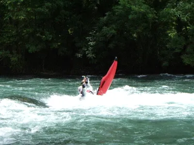 Fabrice de la Casseneuil Team dans le rouleau, 0.5m/0.6m à Lourdes, je pense